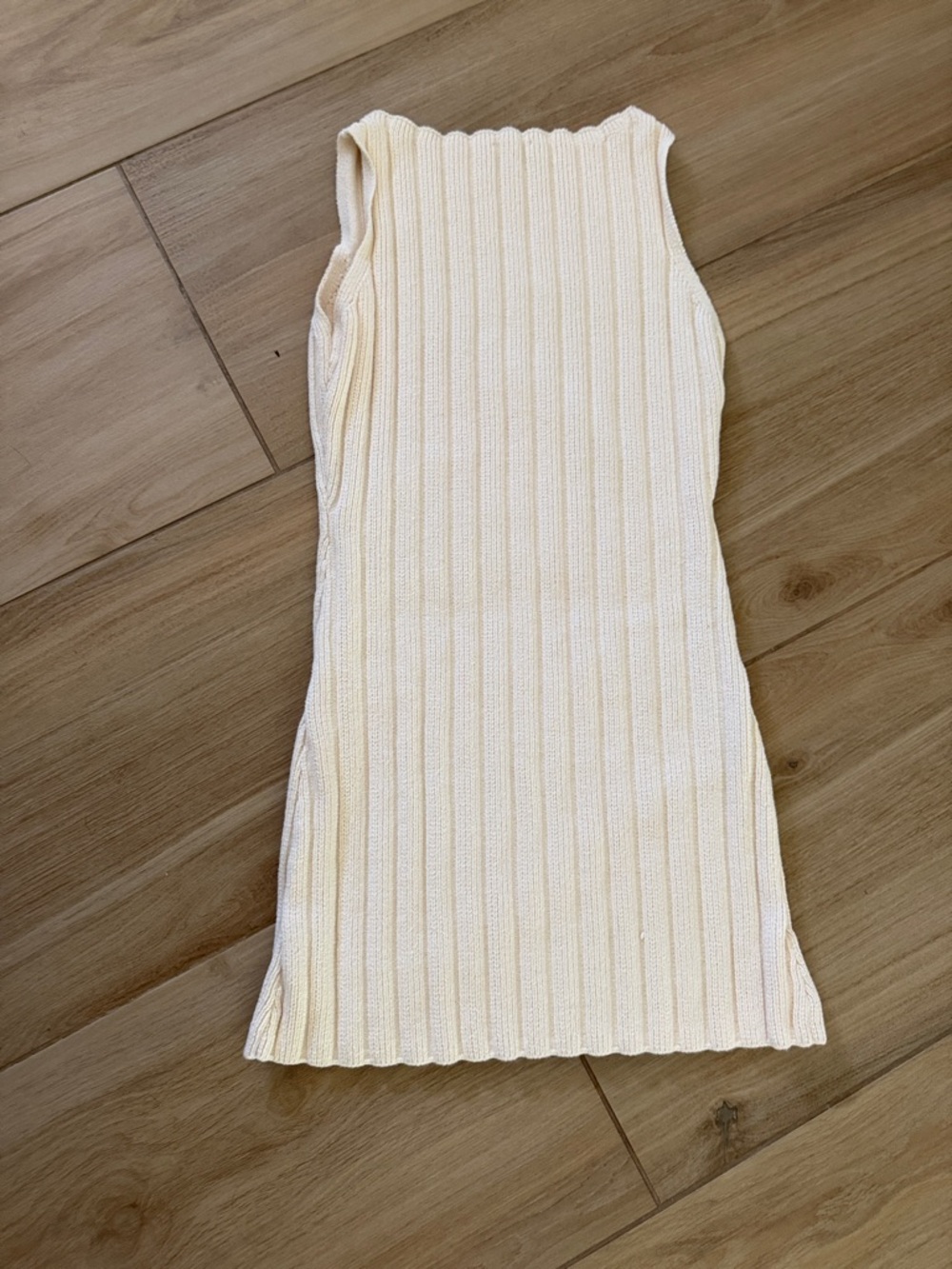 Reformation Cream Ribbed Sleeveless Midi Dress - Picture 4 of 5